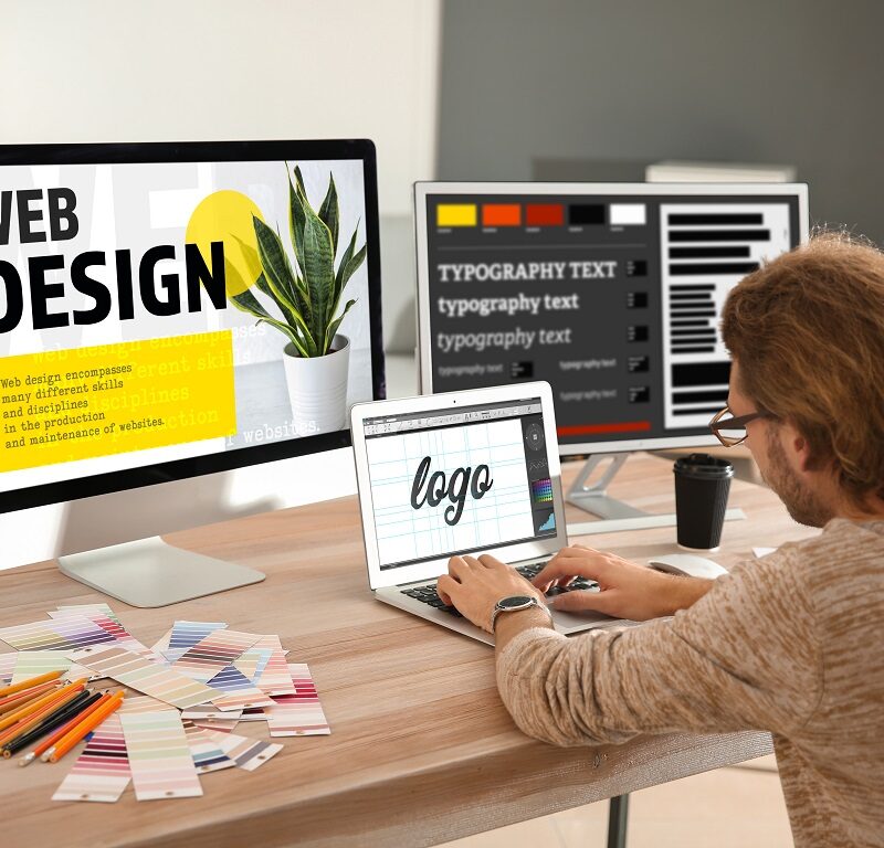 Young designer working in studio Young designer working in studio
